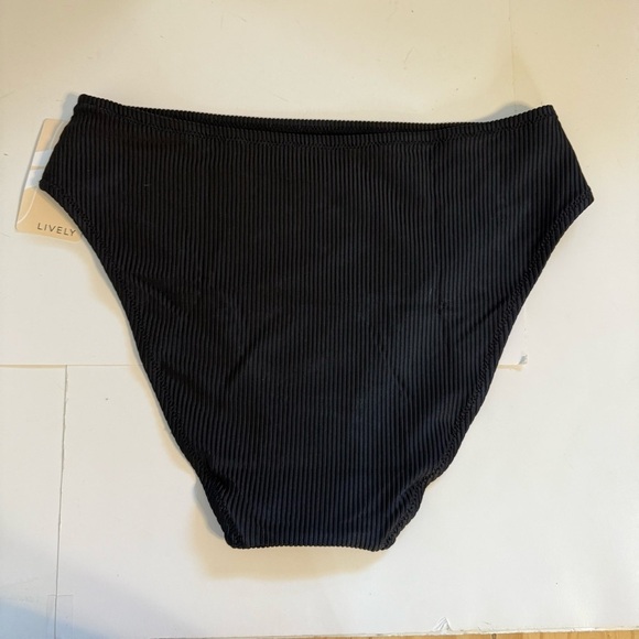 NWT Lively Black Swim Ribbed High Waist Bikini Bottoms Style 38003 Size Small - Picture 4 of 6